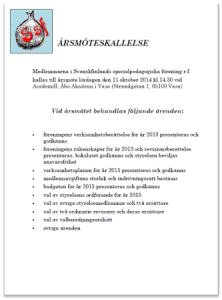 Årsmöteskallelse 2014